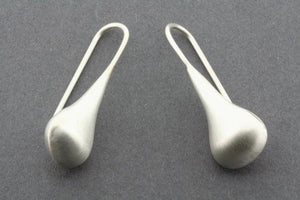 teardrop hook earring - matte - sterling silver - Makers & Providers