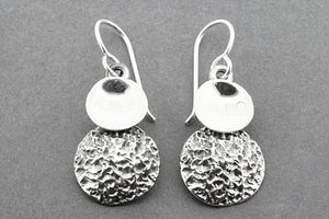 2 texture drop earring - sterling silver - Makers & Providers