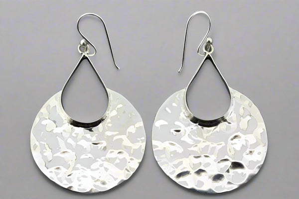 large battered earring - circle - Makers & Providers