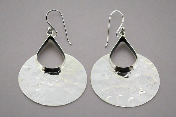 large battered earring - circle - Makers & Providers
