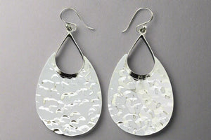large battered earring - teardrop - Makers & Providers