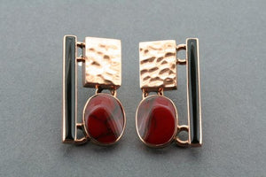 copper, red, black deco stud - Makers & Providers
