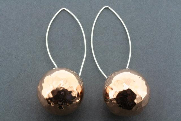 large battered ball earrings - copper - Makers & Providers