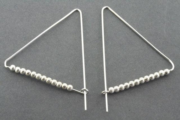 triangle beaded earring - sterling silver - Makers & Providers