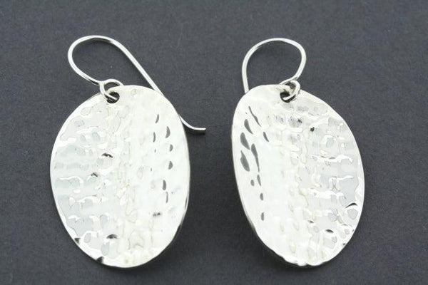 concave hammerred oval earrings - sterling silver - Makers & Providers