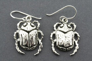 scarab beetle earrings - sterling silver - Makers & Providers
