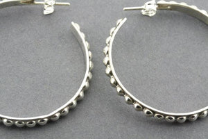 mini beaded hoop stud - sterling silver - Makers & Providers