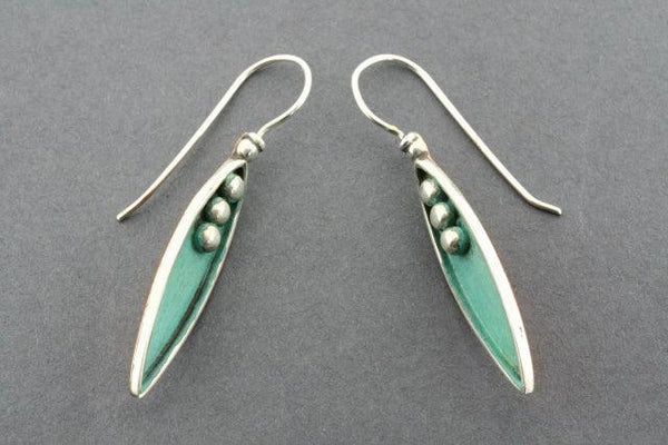patina spear with 3 beads earring - Makers & Providers