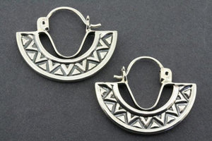 zigzag basket hoops - sterling silver - Makers & Providers