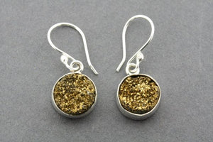 pyrite druzy earring - sterling silver - Makers & Providers