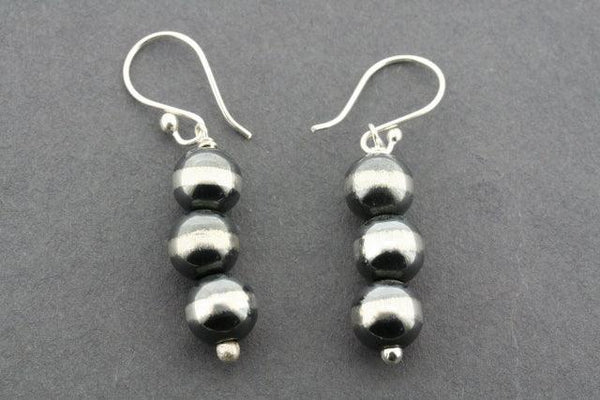 3 x zebra ball bead drop earring - sterling silver - Makers & Providers