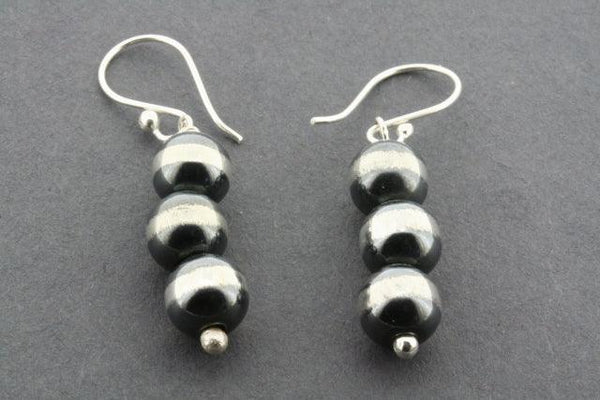 3 x zebra ball bead drop earring - sterling silver - Makers & Providers