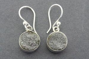 amethyst druzy earring - sterling silver - Makers & Providers