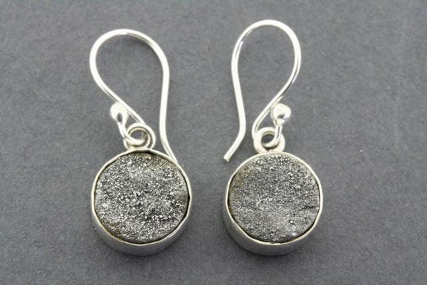 amethyst druzy earring - sterling silver