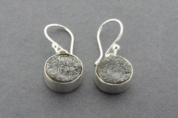 amethyst druzy earring - sterling silver