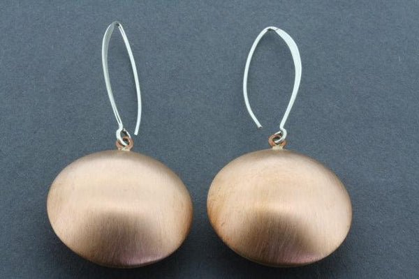 large brushed smartie earrings - copper