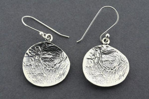 concave distressed earring - sterling silver - Makers & Providers