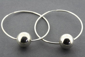 Large hoop with ball earrings - sterling silver - Makers & Providers