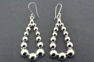 Sterling Silver 14 Bead Teardrop Hoop Earrings - Makers & Providers