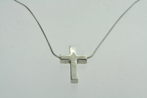 cross pendant on short snake chain - Makers & Providers