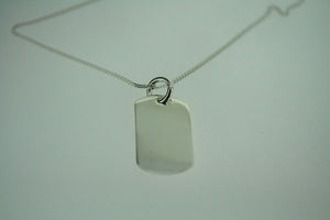 dog tag pendant - clean on 55cm link chain - Makers & Providers