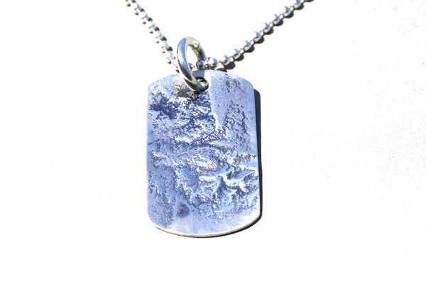 dog tag pendant - distressed on 55cm ball chain
