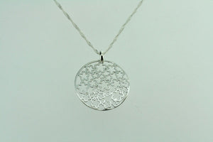 flores disc pendant on 55cm singapore chain - Makers & Providers