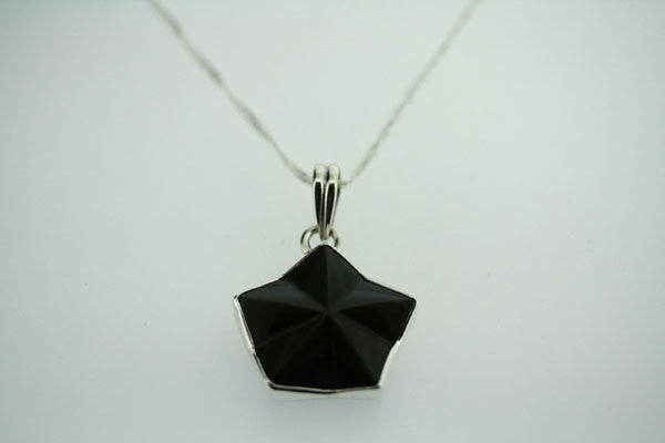 rainbow obsidian star pendant - small on 55cm chain - Makers & Providers