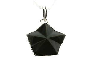 rainbow obsidian star pendant - large on 55cm chain - Makers & Providers