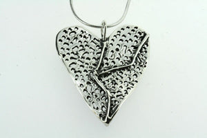 large detailed heart pendant on 70cm snake chain - Makers & Providers