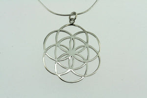seed of life pendant - large 55cm snake chain - Makers & Providers
