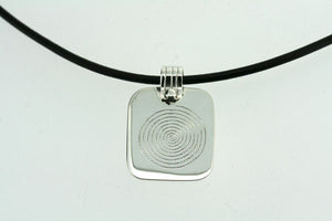 infinity spiral pendant on black leather - Makers & Providers