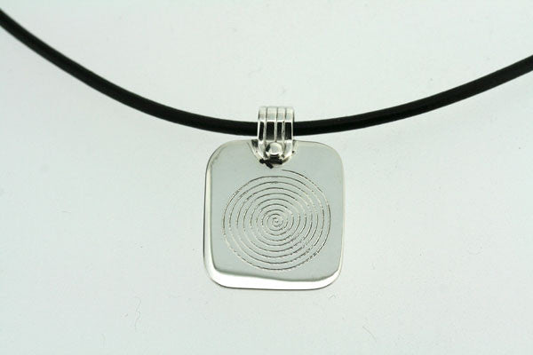 infinity spiral pendant on black leather