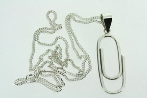 paperclip pendant on 55cm link chain - Makers & Providers