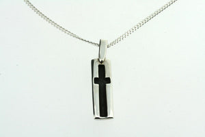 indent cross pendant on 60cm link chain - Makers & Providers