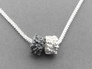 Silver druzy pendants, sterling silver and oxidized on a 45 cm chain - Makers & Providers