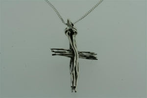 organic cross pendant on 55cm link chain - Makers & Providers