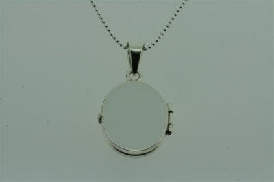 small oval locket on 55cm ball chain - Makers & Providers