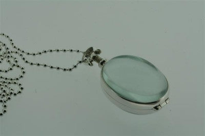 small oval resin locket on 80cm ball chain - Makers & Providers