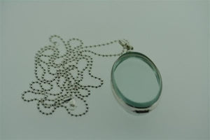 large oval resin locket on 80cm ball chain - Makers & Providers