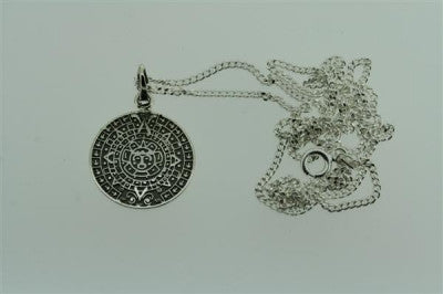 small mayan calendar pendant on 55cm link chain - Makers & Providers