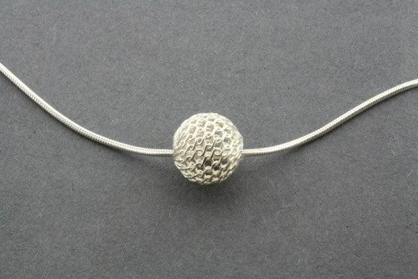 lace ball pendant on 45cm snake chain