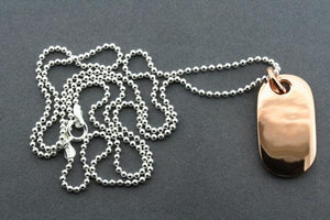 small copper dog tag on 55cm ball chain - Makers & Providers
