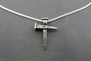 nail cross pendant on 60cm link chain - Makers & Providers