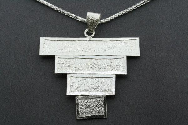 textured deco pendant on 55cm espiga chain - Makers & Providers