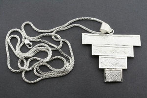 textured deco pendant on 55cm espiga chain - Makers & Providers