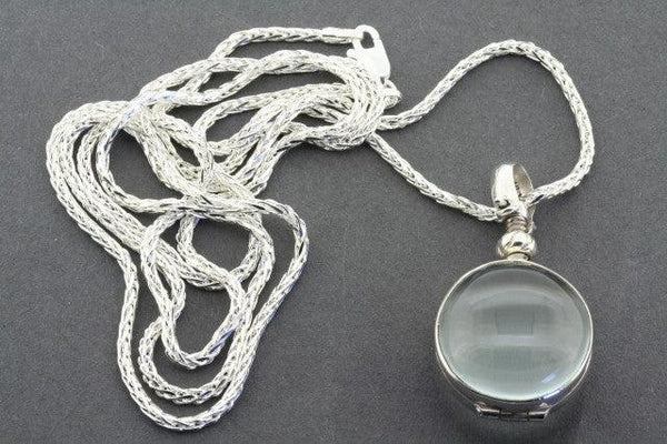 small glass bubble locket on 70 cm espiga chain - Makers & Providers