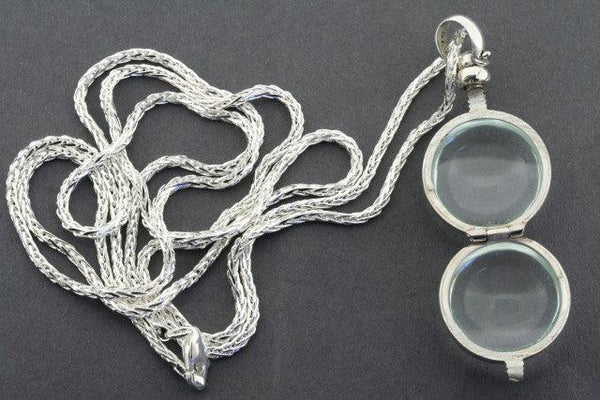small glass bubble locket on 70 cm espiga chain - Makers & Providers