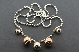 5 silver & copper ball necklace - Makers & Providers