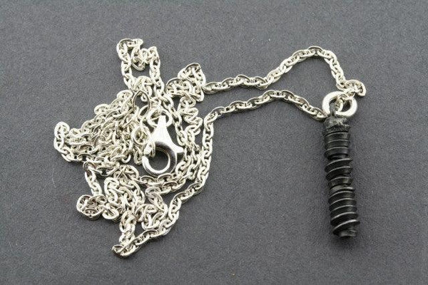 oxidized silver spiral pendant necklace